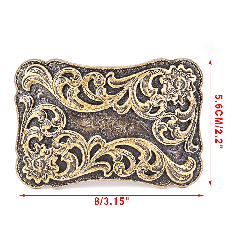 Ceinture rétro carrée pour homme, boucles en alliage de métal Western Large Cowboy, nouveau