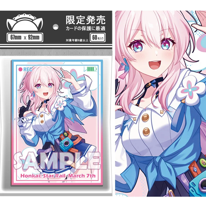 

60 шт./компл. Honkai: Star Rail 7 марта, рукав для флэш-карты PTCG, коллекция аниме, защитный чехол для карты, подарочная игрушка 67*92 мм