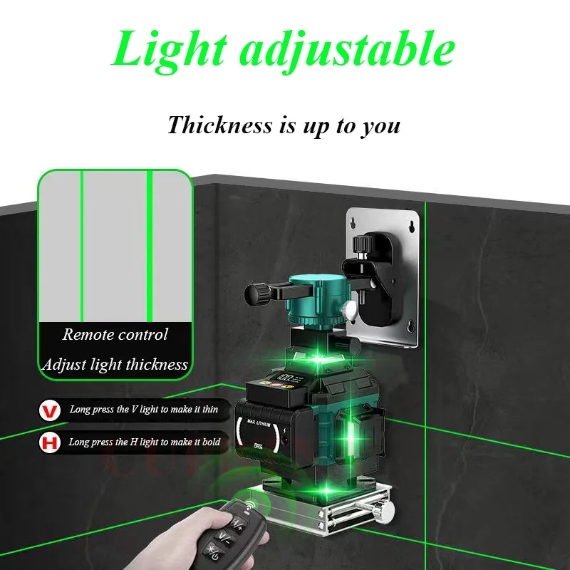 16/12/8 Line 4D Digital 360 Laser Level Self-Leveling 360 Horizontal And Vertical Super Powerful Green-Blue Beamline Laser Level