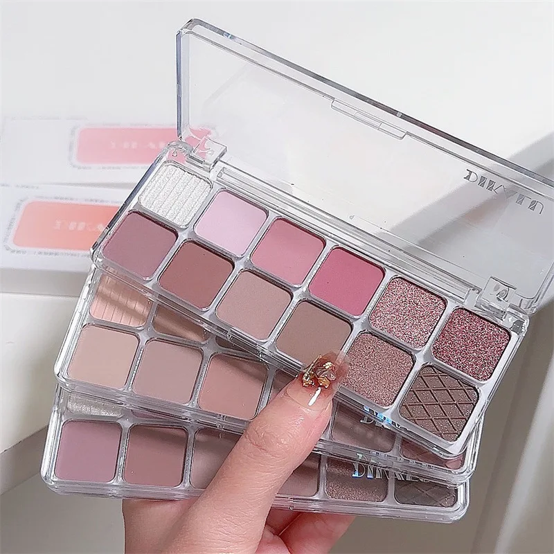 12 Colors Eye Shadow Plate Low Saturation Eyeshadow Palette Pearl Matte Shiny Multi-color Korean Tea Apricot Long Lasting Makeup