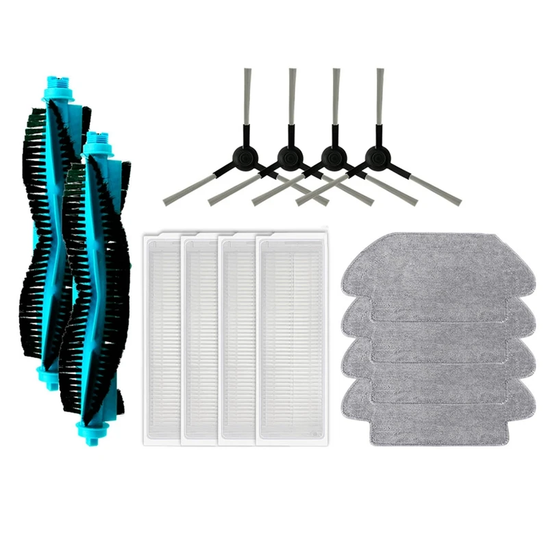 1Set Sweeper Accessories Vacuum Cleaner Accessory Kit Main Side Brush Filter Mop Cloth Rag For Xiaomi Viomi X2 VXVC07-JG