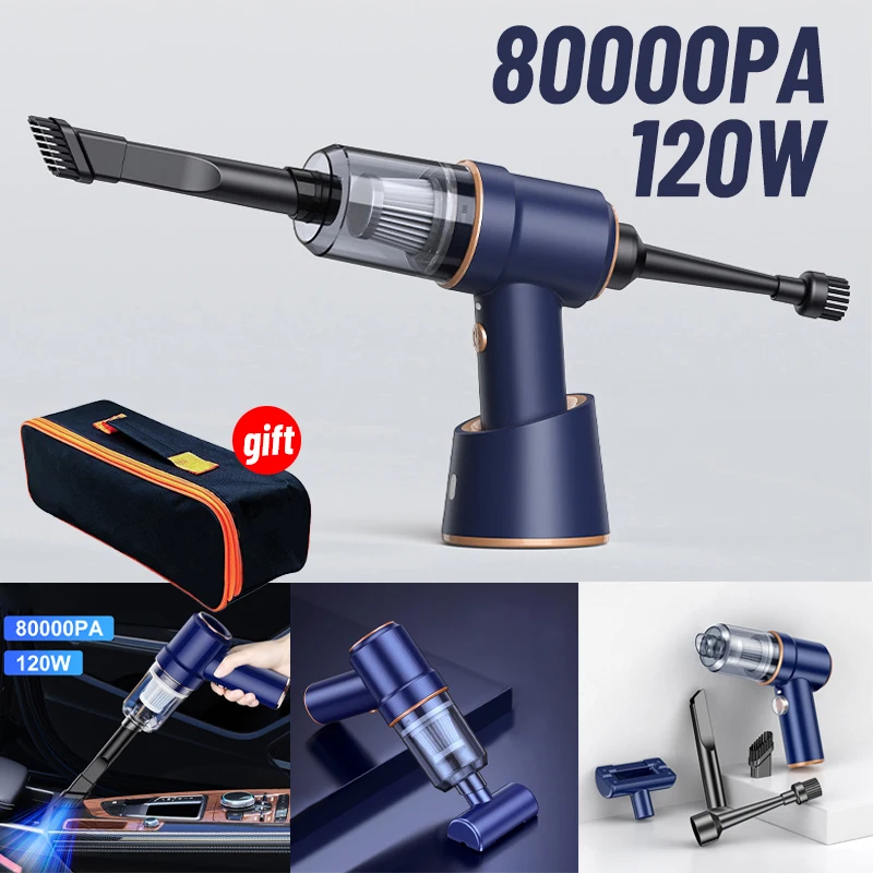 80000Pa Car Vacuum Cleaner Wireless Duster Handheld Cordless Vacuum Cleaning Machine for Home Appliance Office Car Accessries