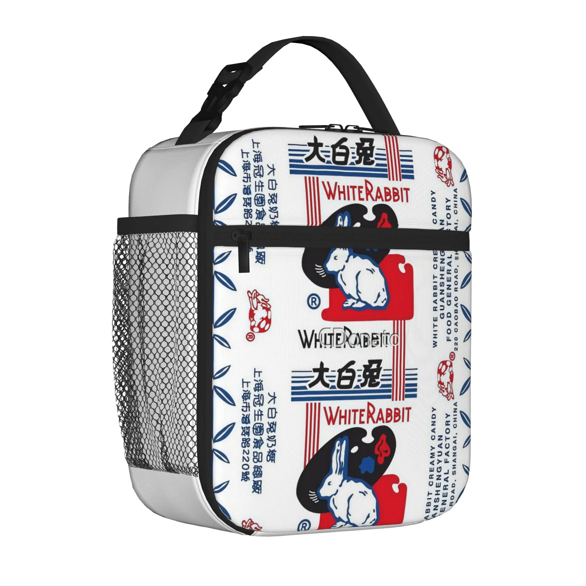 1 Piece Portable Lunch Container dessert  Zipper Closure Durable Pocket White Rabbit For Lunch Box Bag