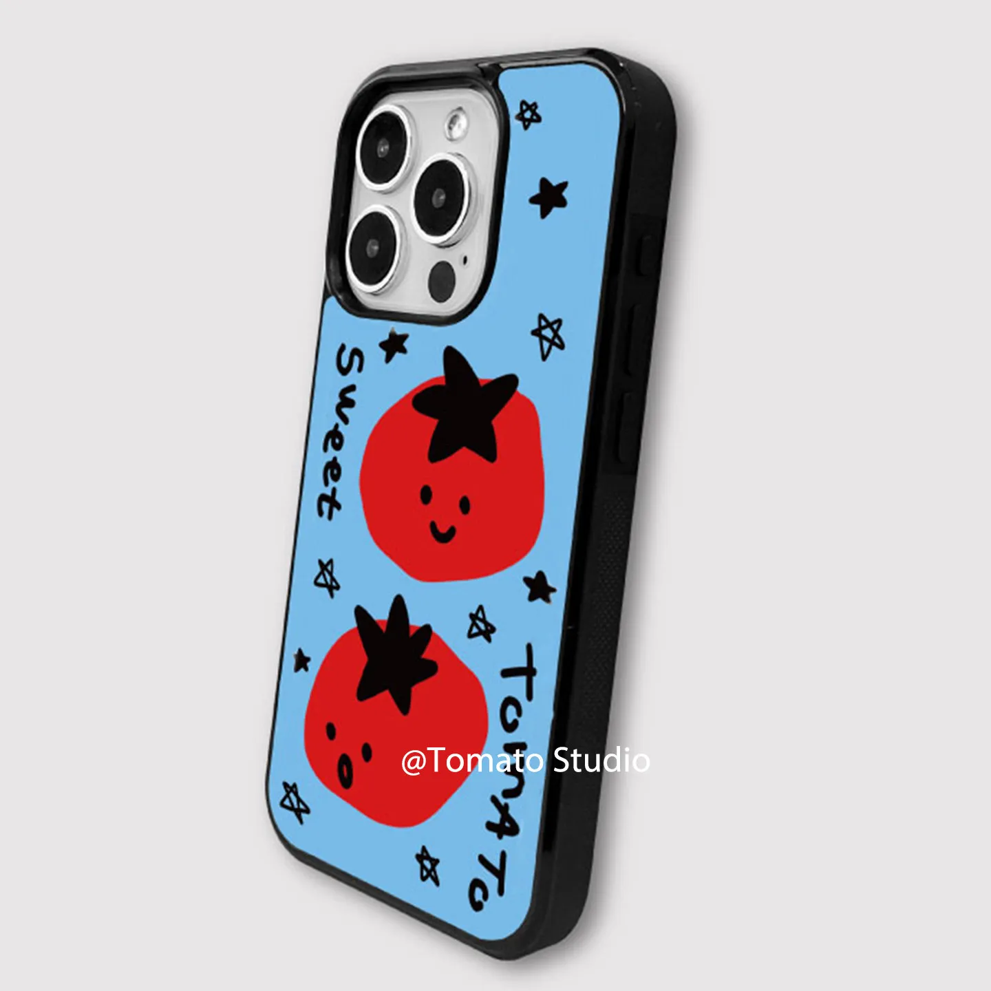 Korean Ins Lovely Graffiti Tomatoes Phone Case For iPhone 17 Air 16 Pro Max 15 14 Plus 13 12 11 Shockproof Silicone Back Cover