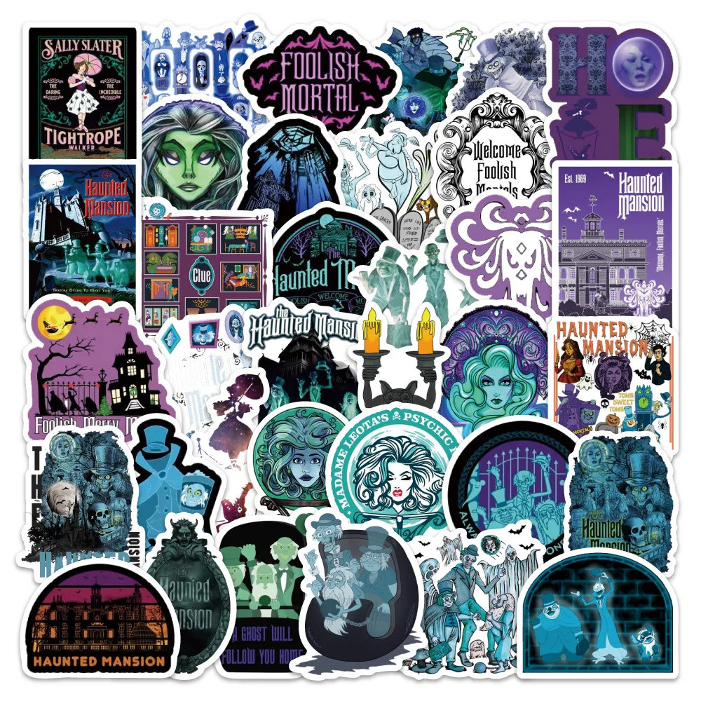 54 szt. Naklejki do scrapbookingu z motywem kreskówkowego nawiedzonego domu, do samodzielnego ozdabiania pamiętnika, laptopa, bagażu, deskorolki, graffiti, zabawne, stylowe, klasyczne zabawki