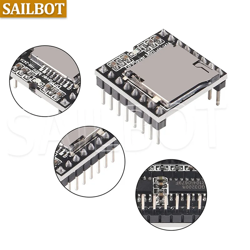 1-10PCS DFPlayer Mini MP3 Player Module V3.0 16P TF Card U Disk DF Player Audio Voice Module Board — zdjęcie produktu 3