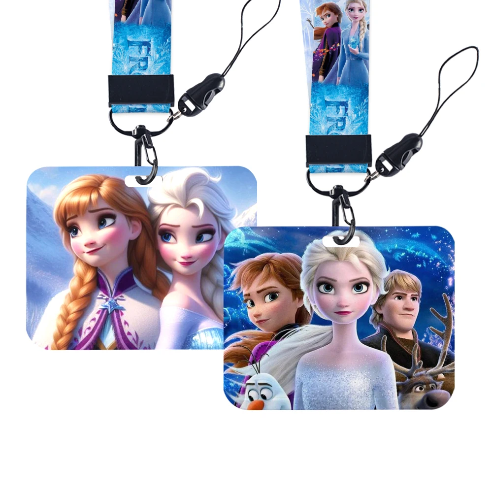 Disney Frozen 2 Princess Anna Lanyard Phone Rope For Id Badge Holder Neck Strap Keychain Horizontal Card Student Girls Gift