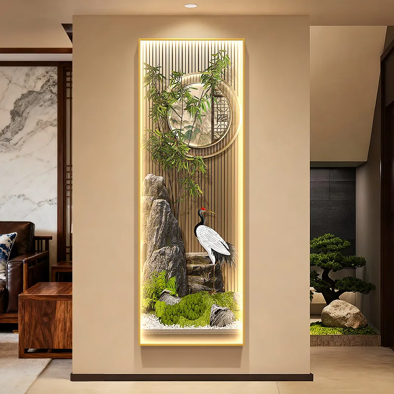 Bamboo News, Peace, Led Decorative Painting Home Decoration Living Room Sofa Bedroom Corridor Flowing Water Wealth Mural Lamp