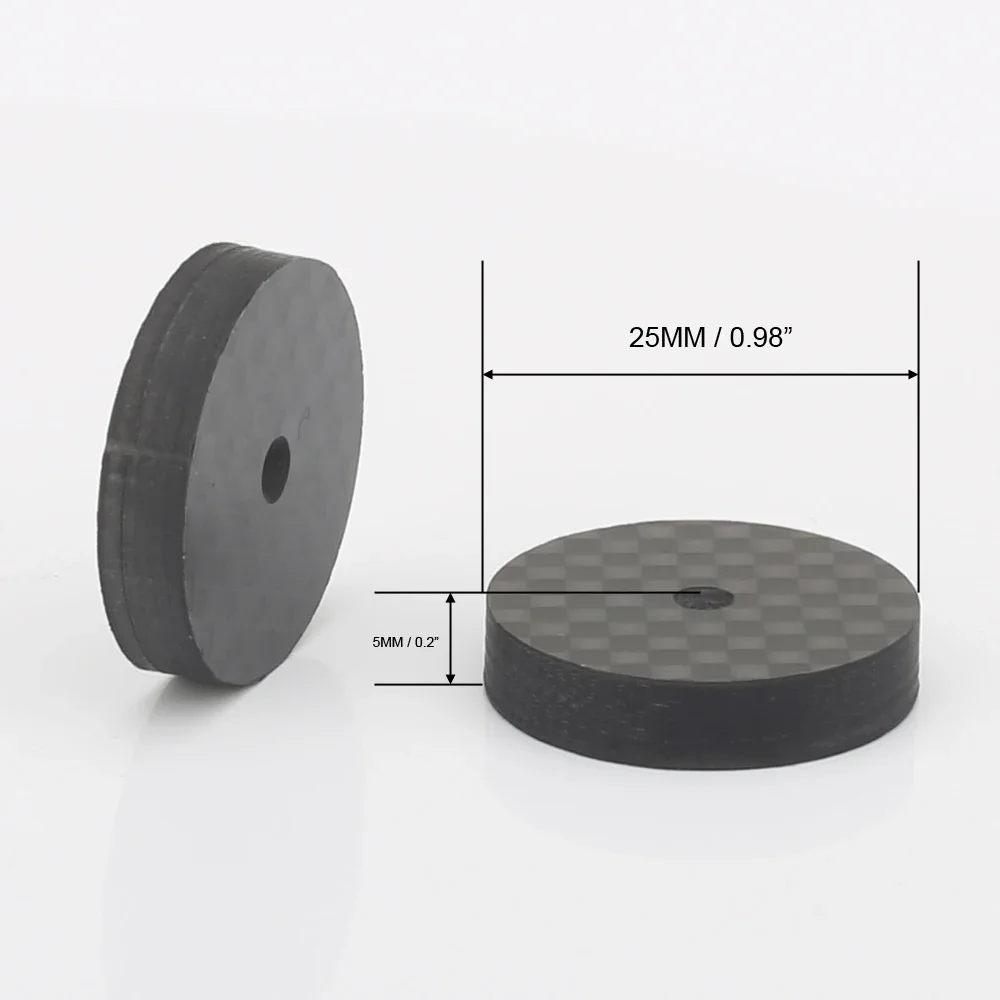 Audiocrast FT005 25x5mm Carbon Fiber Speaker Spike Isolation Stand Cone Base Pads Shoe Feet