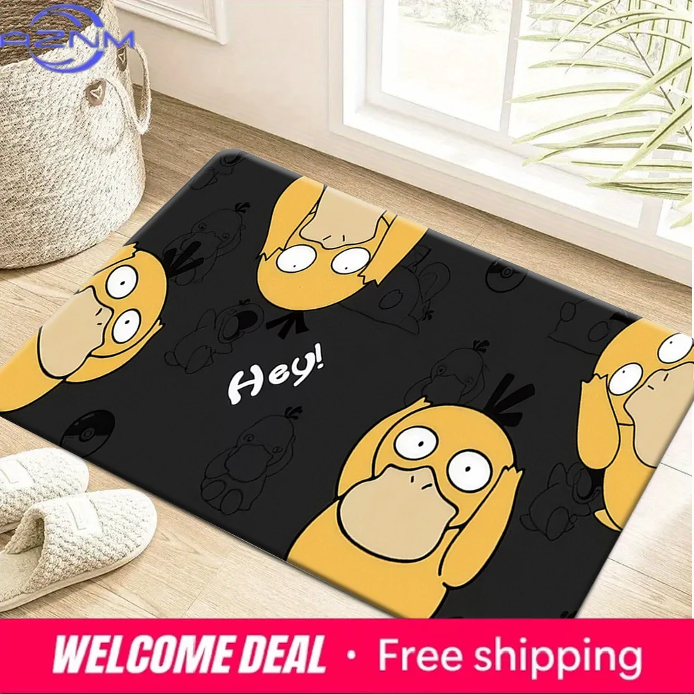Paillasson antidérapant imprimé Psyduck, tapis de sol doux et absorbant pour l'entrée de la maison, le salon, la chambre à coucher, tapis décoratif