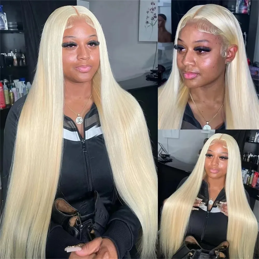 Blonde 613 Straight Wigs Human Hair 13x6 HD Lace Frontal Human Hair Wigs 220% Density Blonde Lace Front Brazilian Remy Wigs image 7