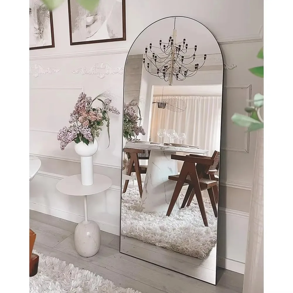 Full length mirror, vaulted floor mirror, free-standing, arched mirror full length, 34 W x 76 H, bedroom wall mounted mirror