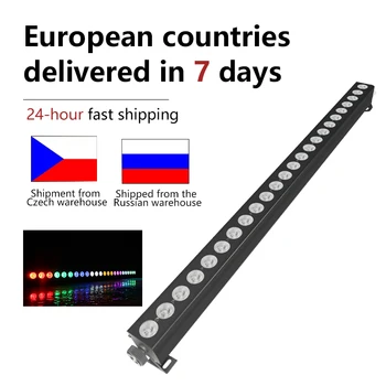 24x12w RGBW 4 in 1 Striscia luminosa a LED Striscia luminosa a colori silenziosa DMX512 Controllo segmenti Professionale DJ Disco Lampada da parete Luce da palco