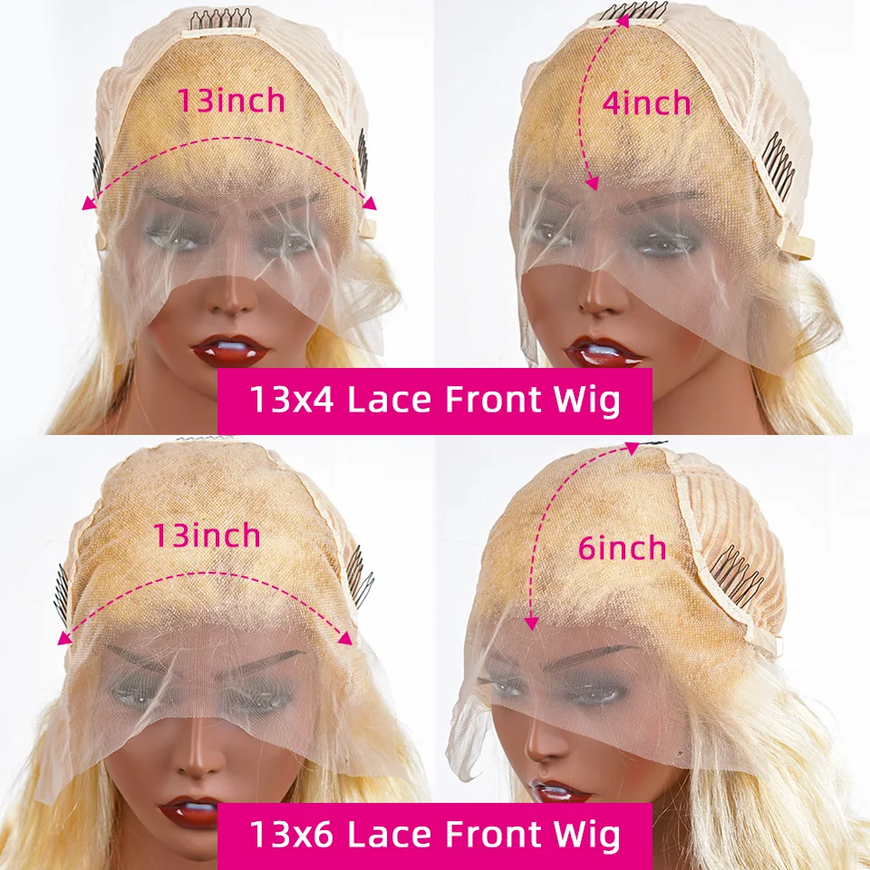 13x6 Pre Plucked Hd Transparent Lace Brazilian Wig 613 Straight  Lace Frontal Human Hair Wig 30 Inch 200 Density Lace Front Wigs