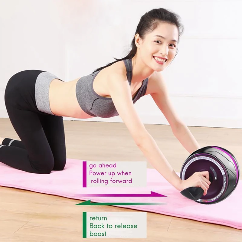 Perfect Fitness Ab Roller Wheel With Built In Spring Resistance At Home Core Workout Equipment Auto Mute Rebound