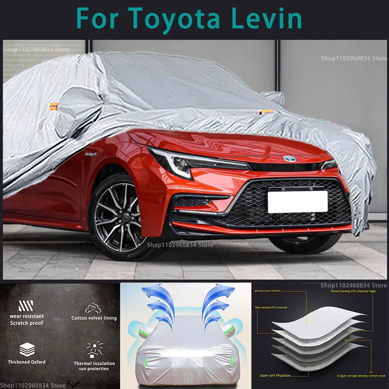 For Toyota Ievin 210T Full Car Covers Outdoor Sun uv protection Dust Rain Snow Protective Anti-hail car cover Auto cover