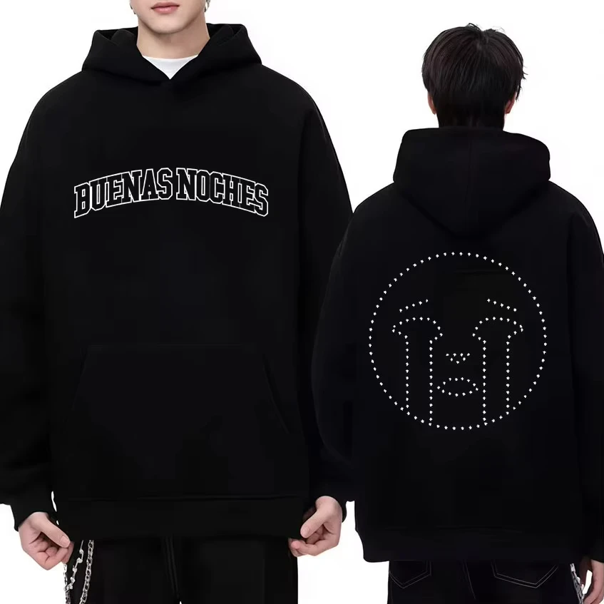 

2026 New Rapper Quevedo Buenas Noches Gothic Hoodie Autumn/Winter Men's Women's Extra Large Fashion Casual Comfortable Hoodie