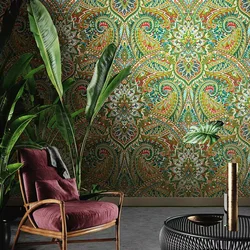American-Style Big Flower Wallpaper Tibetan Southeast Asia Bohemian Living Room Bedroom Ethnic-Style Wallpaper papel de parede