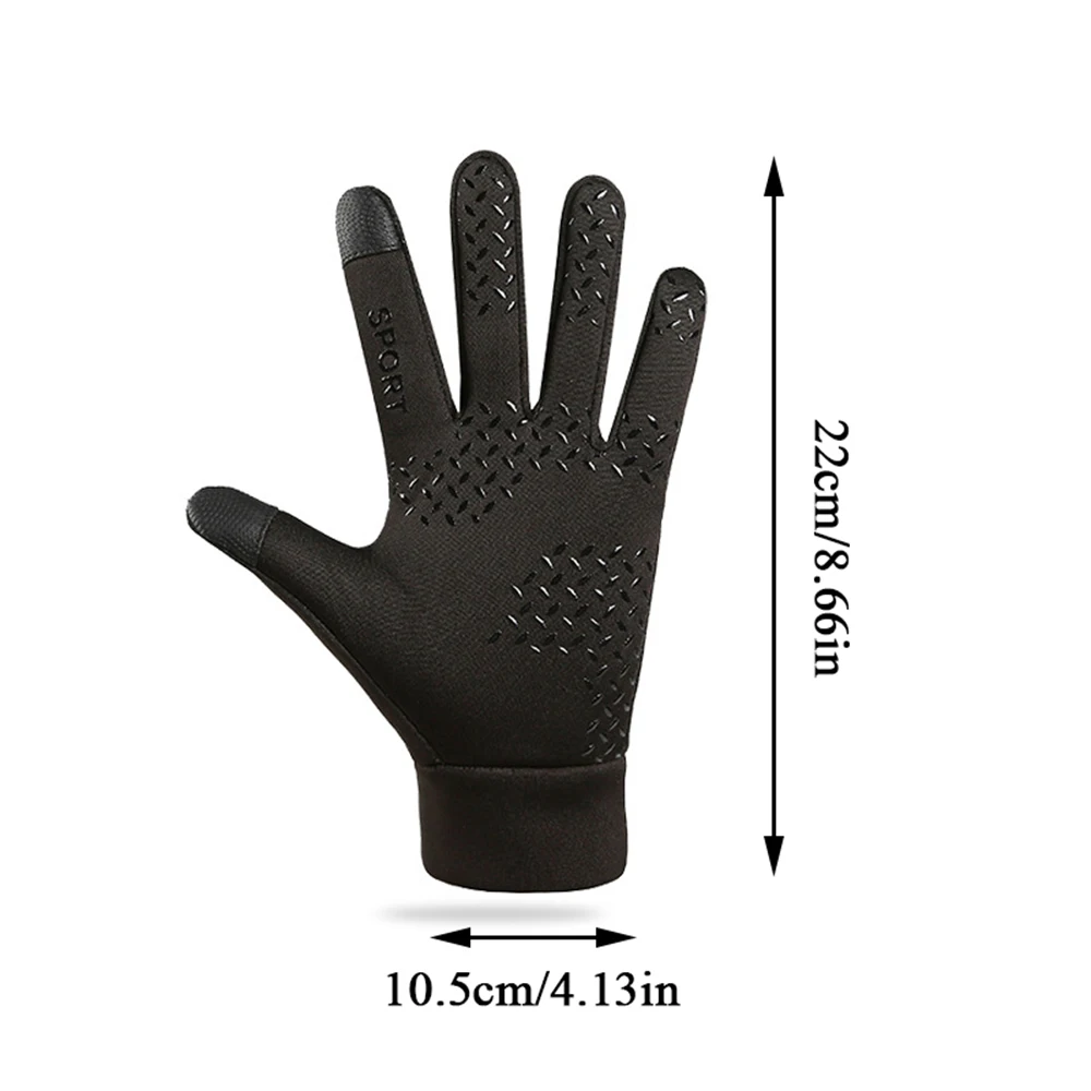 Outdoor Sports Running Glove Windproof Touch Screen Full Finger Gloves for Men Winter Thicken Plush Snowboard Motorcycle Gloves