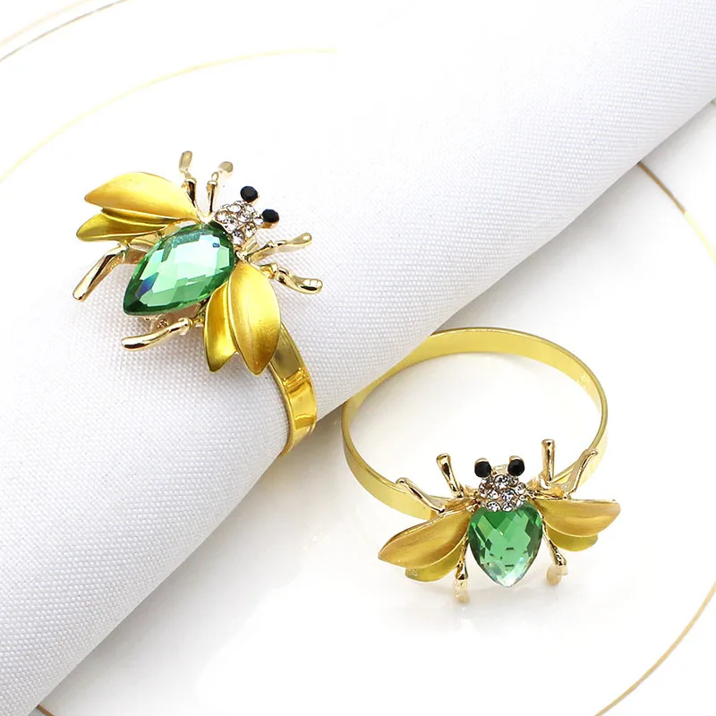 

10pcs/lot New napkin buckle simulation metal insect napkin ring desktop decoration napkin ring