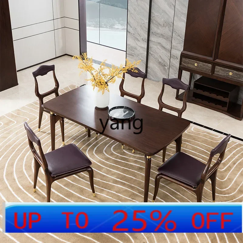 

LTT simple new Chinese rectangular dining table modern full dining table