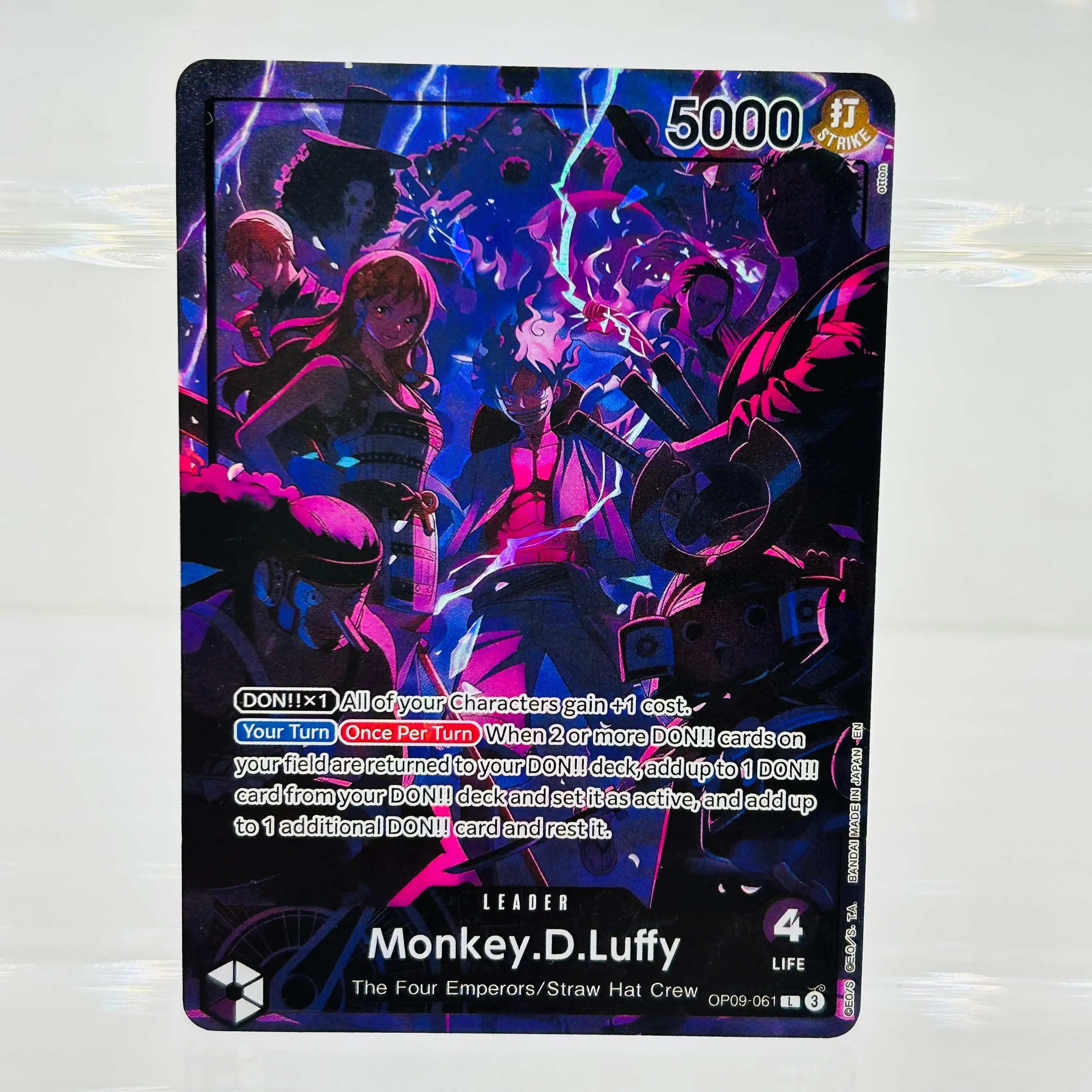 

One Piece EN OP09-061 Monkey D. Luffy DIY Holographic Textured Premium Anime Collection Card