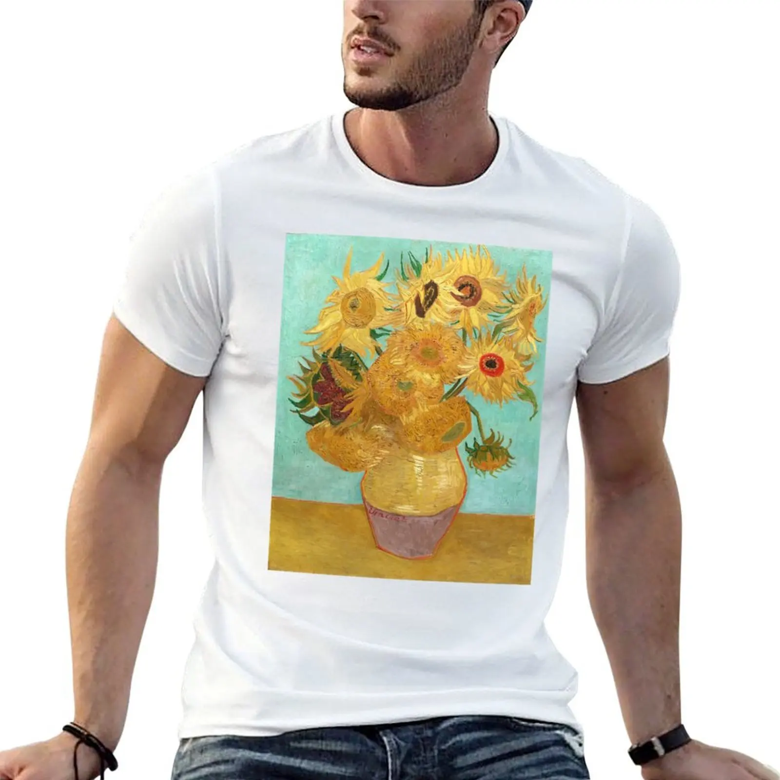 Vincent Willem van Gogh Sunflowers T-Shirt summer shirt graphic tee shirt clothing for men