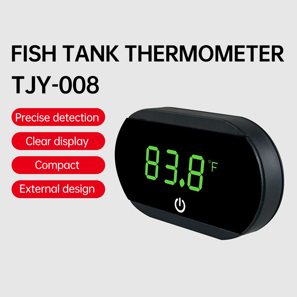 Aquarium Thermometer Digital External Thermometer Fish Tank Temperature Meter Reptile Box Mini Thermometer ℃/℉ Switching