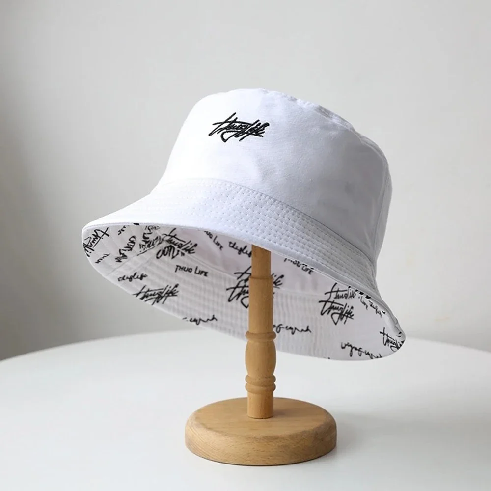 Graffiti Printed Fisherman Hat for Men and Women Personalized Fashion Outdoor Leisure Sunshade Versatile