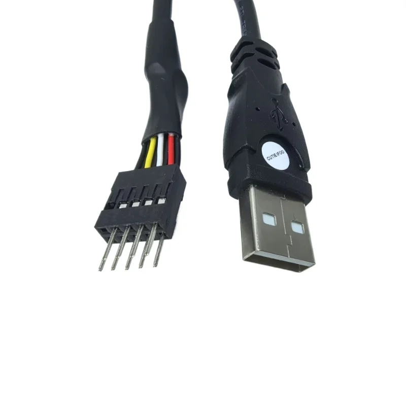 PC Computer Motherboard Internal USB 9pin Male To External USB 2.0 A  Male Data Extension Cable Shielding 20cm