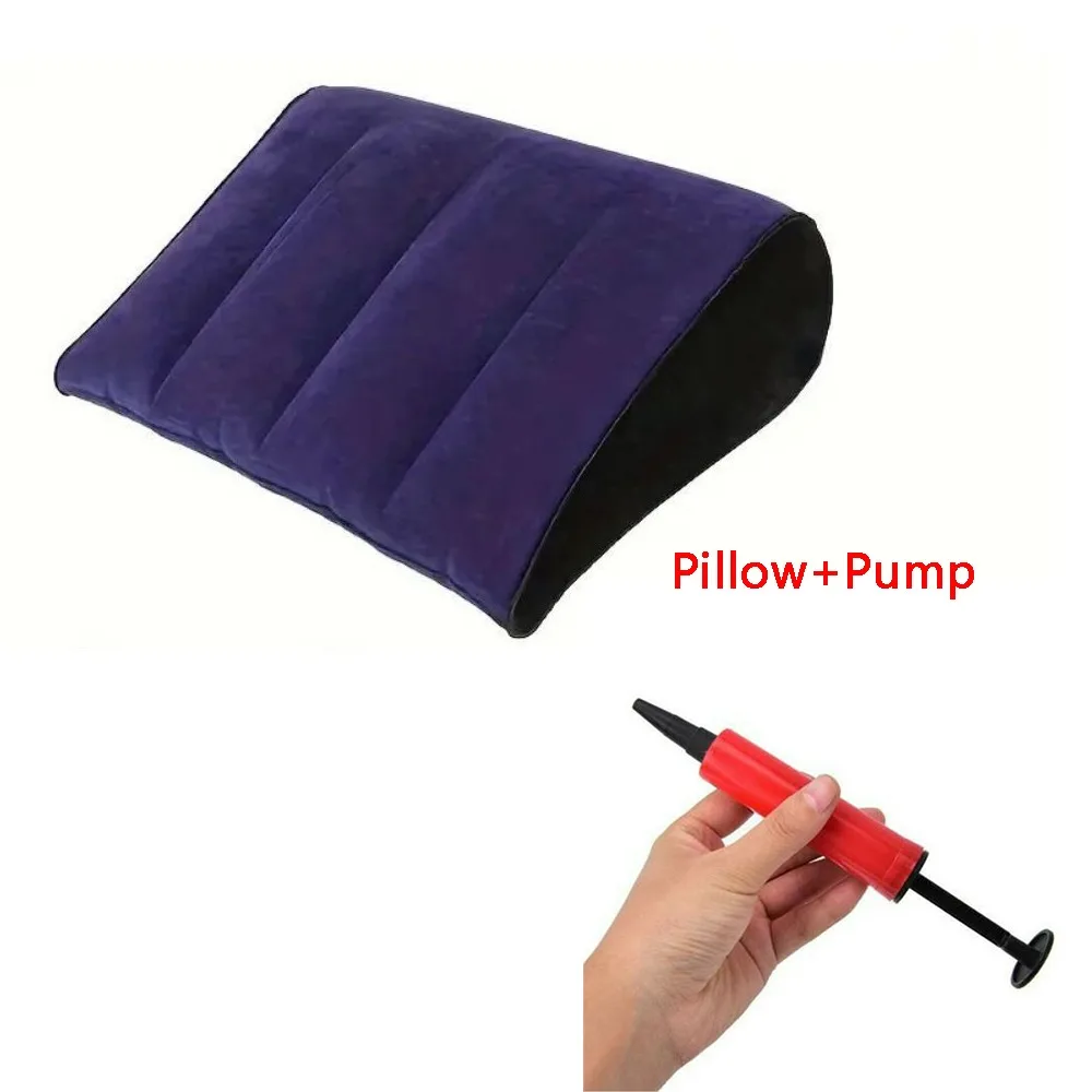 Gifts PVC Silicone Pillow Blue+Black Triangle Inflatable Pillow Inflatable Soft Magic Cushion Home