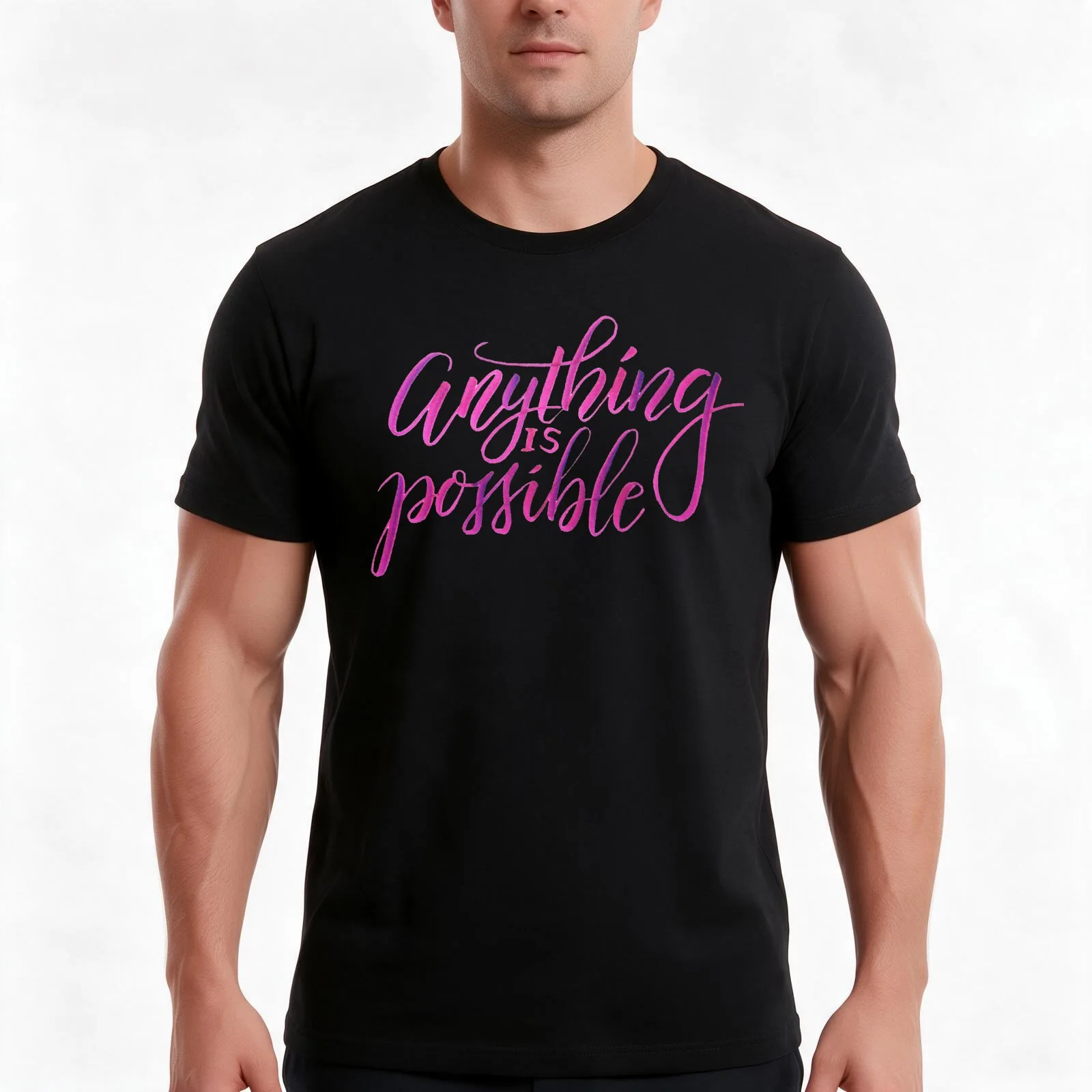 Anything is possible T-Shirt, Summer Casual Cotton Tee, Oversized Streetwear Tops, Vintage Graphic Print, Loose Fit Short Sleeve