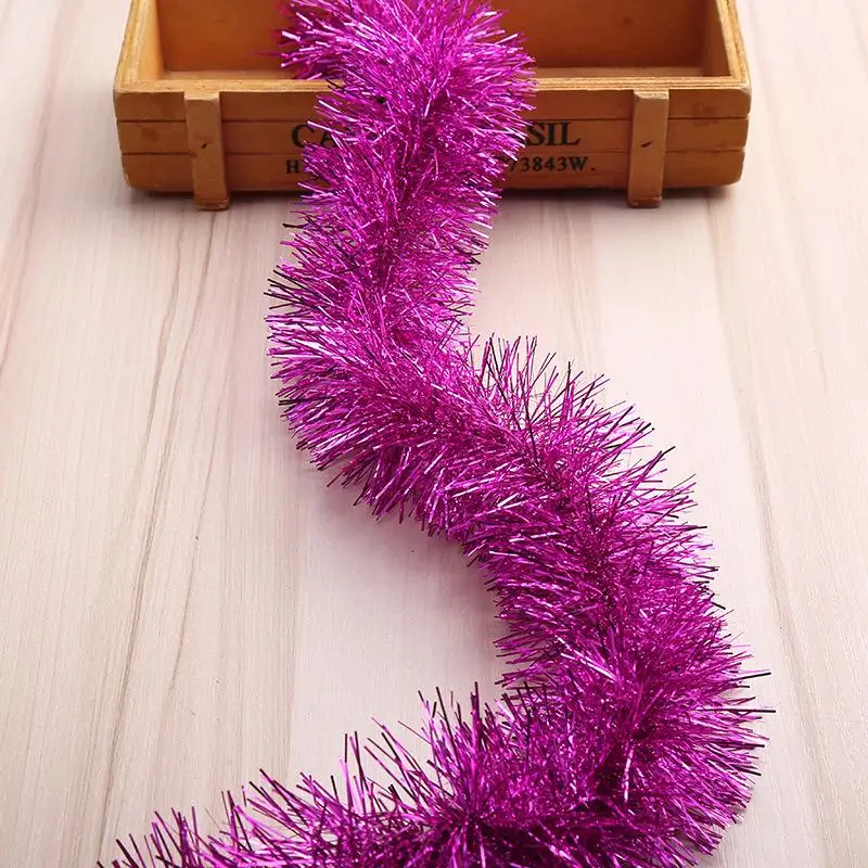 2 متر احباط بهرج الشريط جارلاند التفاف الشريط المطر على شجرة عيد الميلاد الحلي الزخرفية بهرج جارلاند 2024 حفلة السنة الجديدة #5