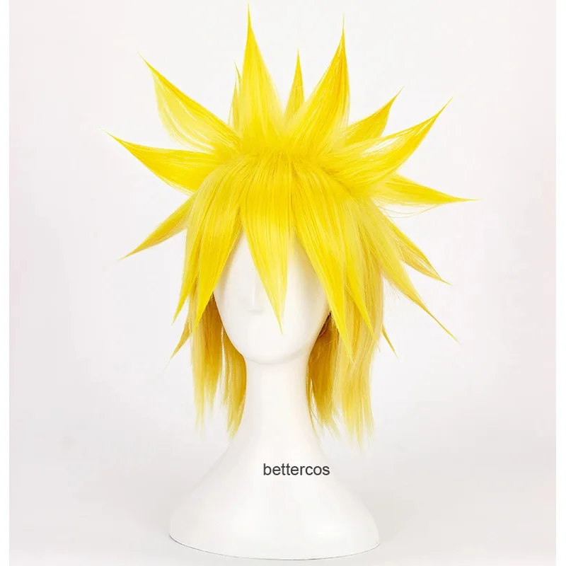

2025 22 Намикадзе Минато Косплей Короткие лимонно-желтые термостойкие синтетические волосы + шапочка для парика