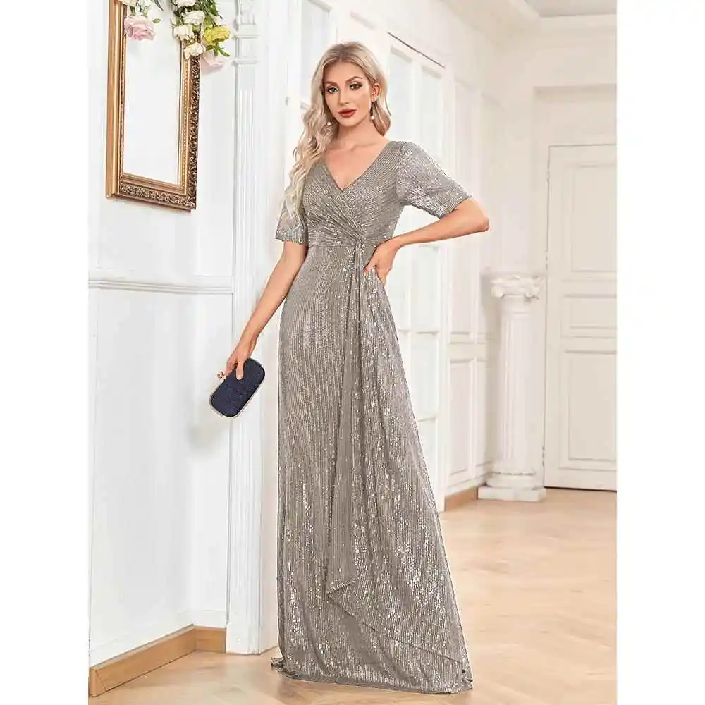 V-Ne Evening Dr Wedding Par Lentejuelas Prom Dres Mujer Faionable Ele Long Dr para ocasiones especiales