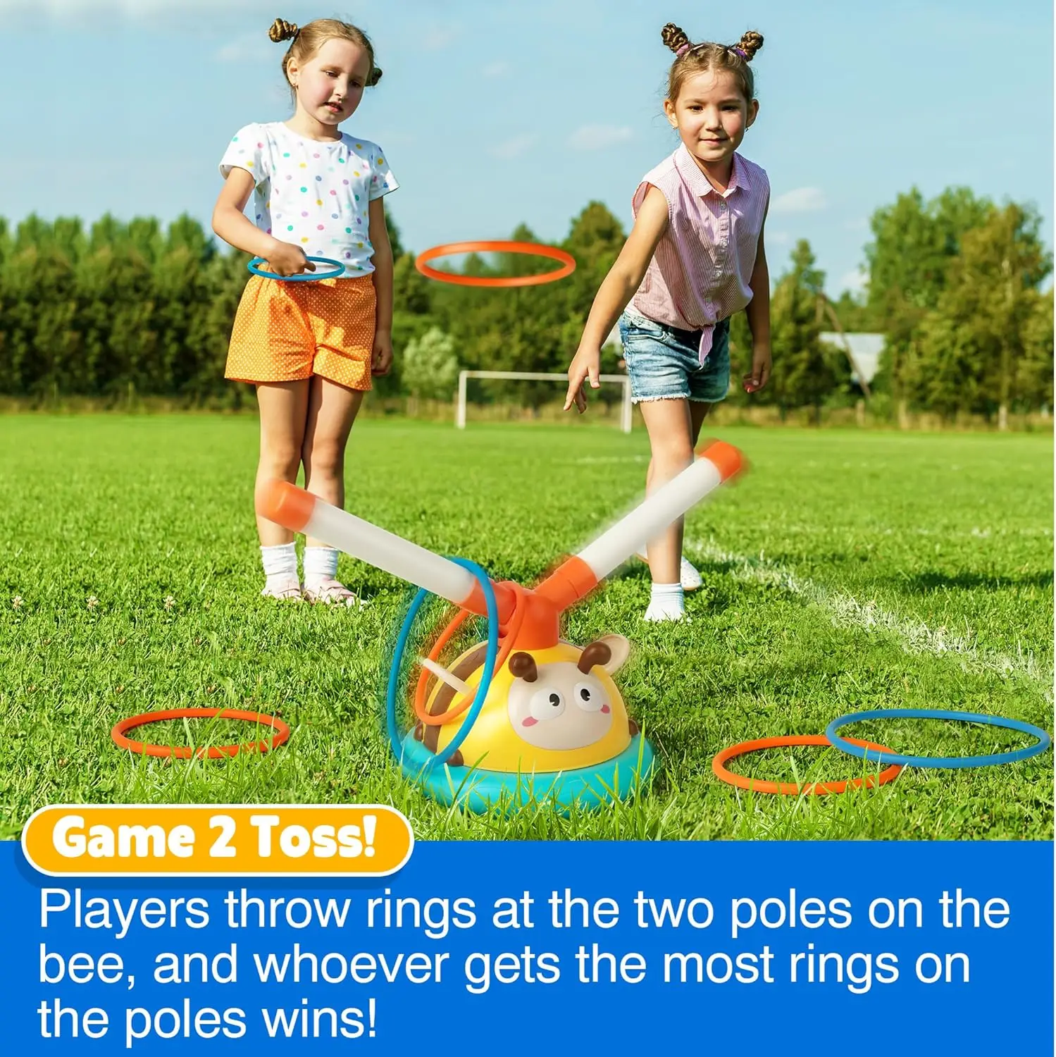 2-em-1 musical salto e lance anel jogo brinquedo joaninha máquina de exercício treinamento sensorial das crianças brinquedos ao ar livre com controle remoto