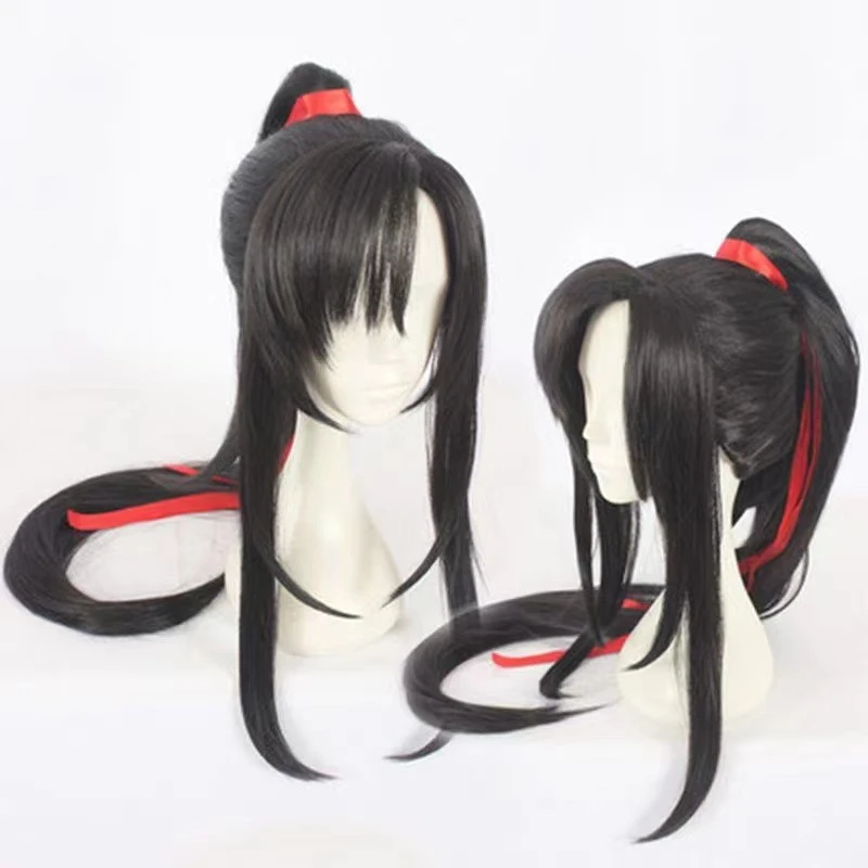 Anime Mo Dao Zu Shi arcymistrz demonicznej uprawy Wei Wuxian Lan Wangji Cosplay Ancientry peruka dla impreza z okazji Halloween + czapka z peruką