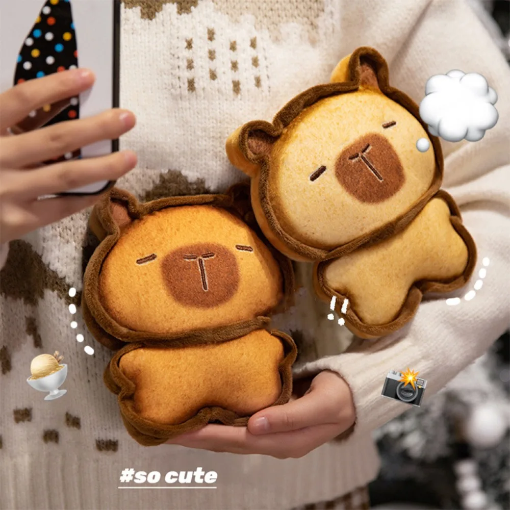 

Baking Toast Capybara Doll Keychain Cartoon Fluffy Bread Capybara Plush Pendant Cute Kawaii Butter Cat Plush Doll Home Decor