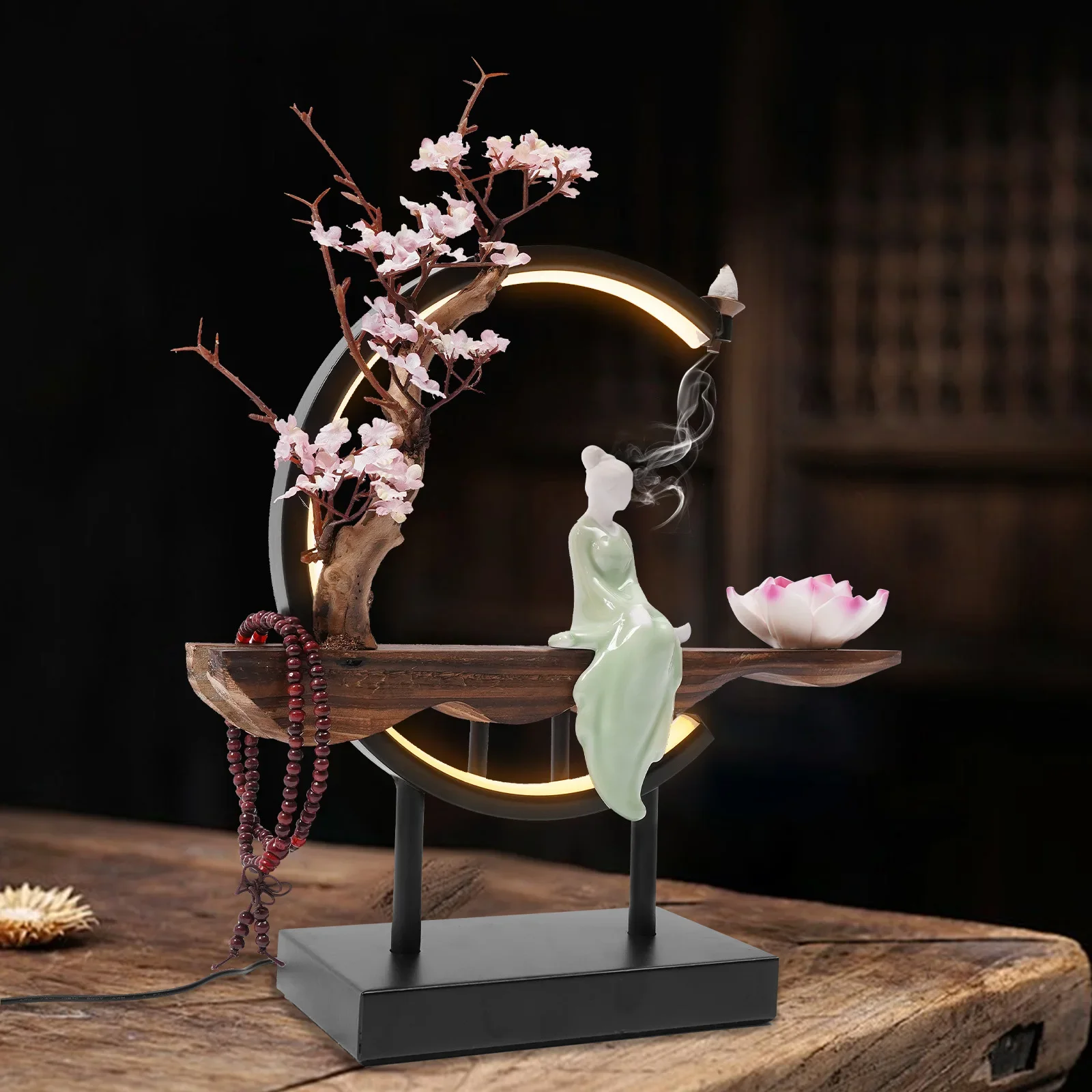 

Backflow Incense Burner with Lotus-shaped Incense Stand Relaxation of Body and Mind Study Room Lounge Theme Restaurant