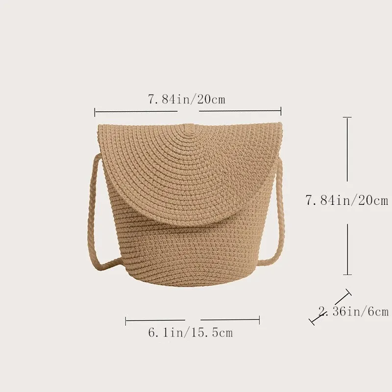 Straw Bag Women Woven Beach Crossbody Bag For Ladies Cute Shoulder Small Handbag