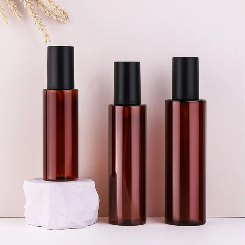 

1pcs 100/120/150/200ml Empty Brown Plastic Bottle Lotion Bottle Spray Bottle Empty Cosmetic Container Travel Portable