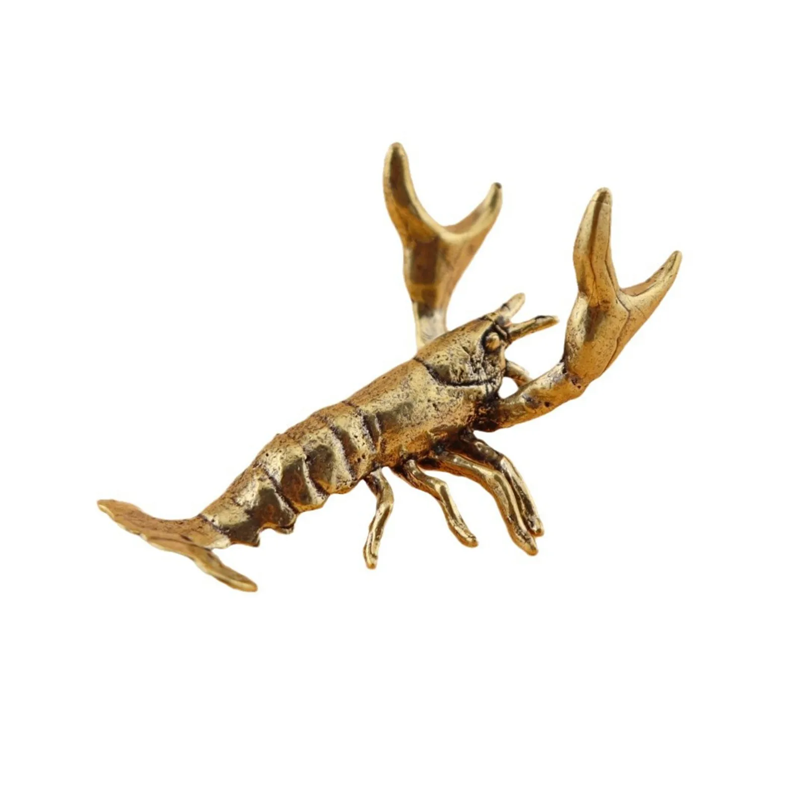 Solid Brass Crayfish Ornament Vintage Animal Pen Holder Desktop Decoration Crafts Collections Lobster Figurines Tea Pets