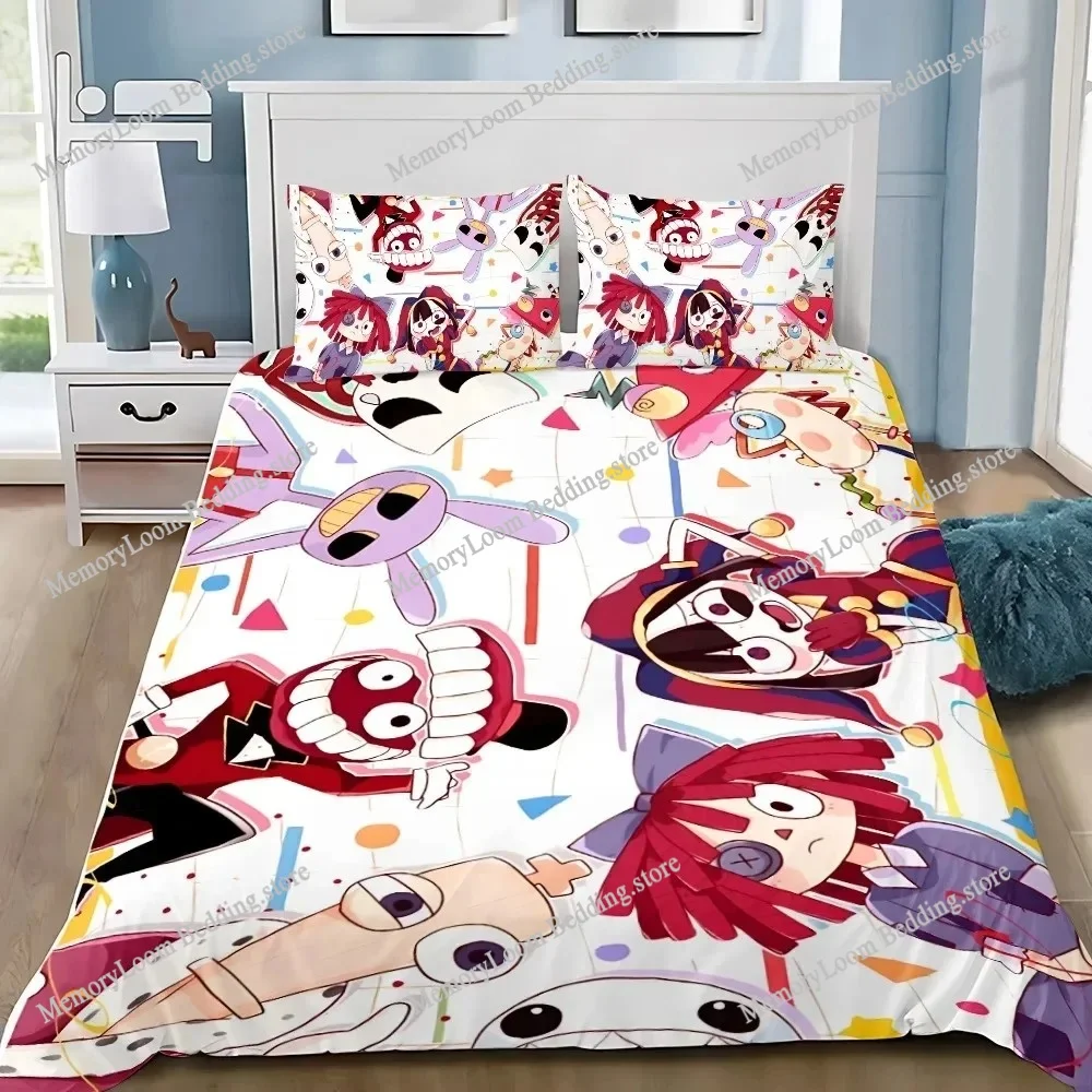 Amazing Digital Circus Duvet Cover Pillowcase Bedding Set Adult Boy Girl Bedroom Decoration Children Gift Single Double Size
