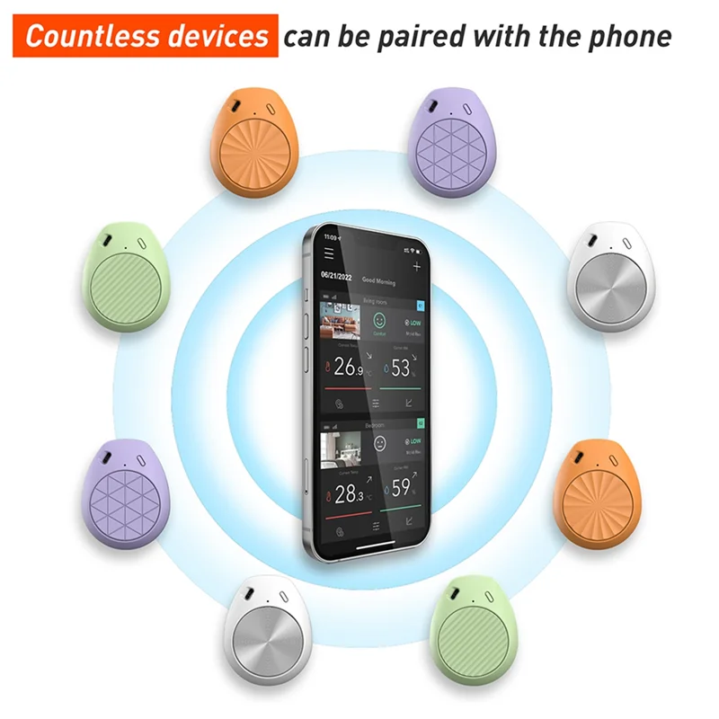 AC56-Smart Indoor Bluetooth Mini Humidity And Temperature Sensor Wireless Thermo Hygrometer For Cigar Cabinet Reptile Easy To Us