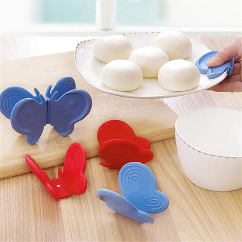 

1pcs Creative Butterfly Kitchen Silicone Heat Insulation Against Hot Plate Clip With Magnet Protect Hands Take Bowl Oven