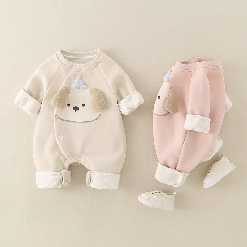 UNITIM أطفال طفل الفتيات السروال القصير ربيع الخريف الكلب المطبوعة طفل الفتيات حللا وزرة جولة الرقبة الوليد الفتيان داخلية