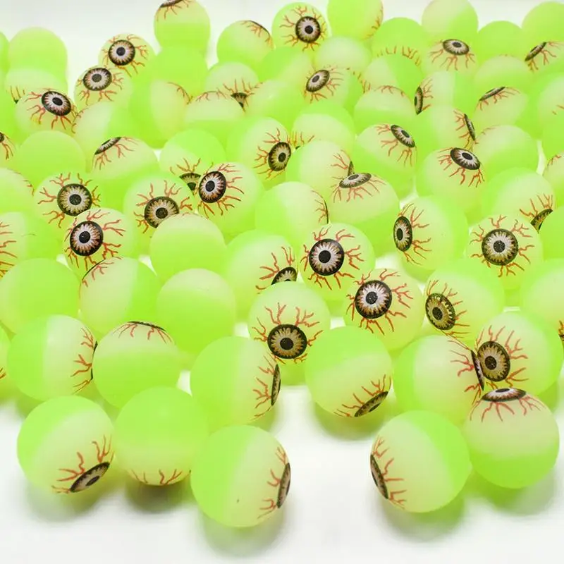 Halloween Bag Stuffers Glow In The Dark Fake Eye Balls Horror Luminous Scary Ball 30 Piece Small Bouncy Balls Kids Toys Gifts