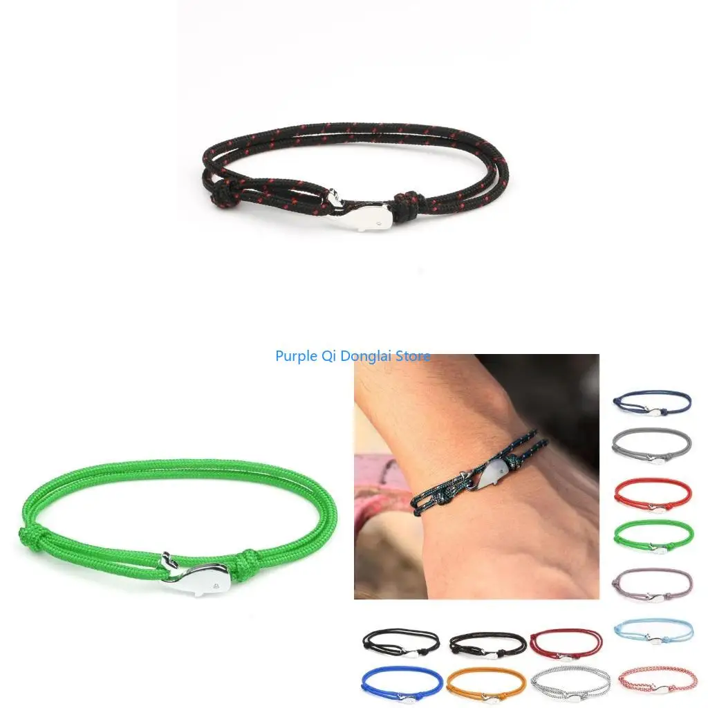 L21E Back-to-School Season Woven Multicolor Whale Hand Rope Mother's Day Gift for Mom Daughter Grandma and Granddaughter