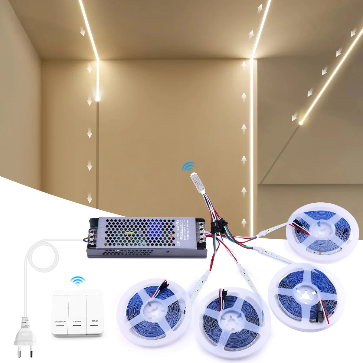 WS2811 Addressable Pixel LED Strip Light 120LED/M 24V Running Water Flow Chasing LED Light Tape For Room Stairs Wall Decor 5/10M
