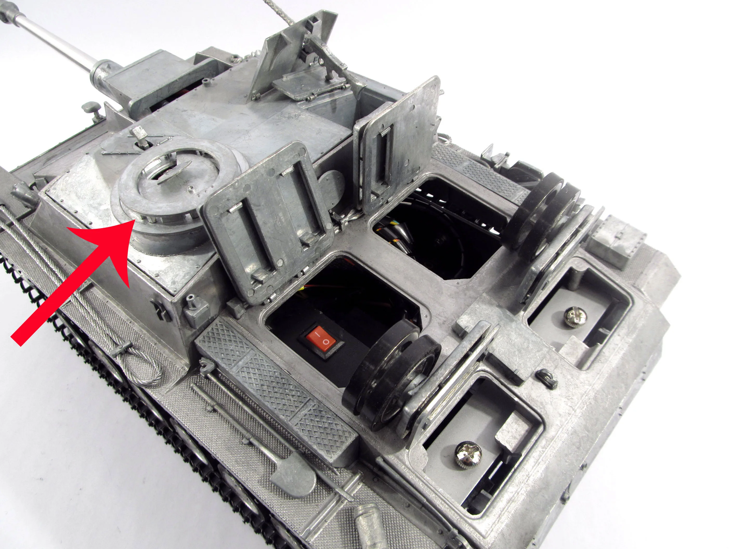 Mato German Stug iii rcタンクモデル,開口部ハッチ付き金属キューポラ,アップグレードされた部品,3868-1, 1:16, 1:16